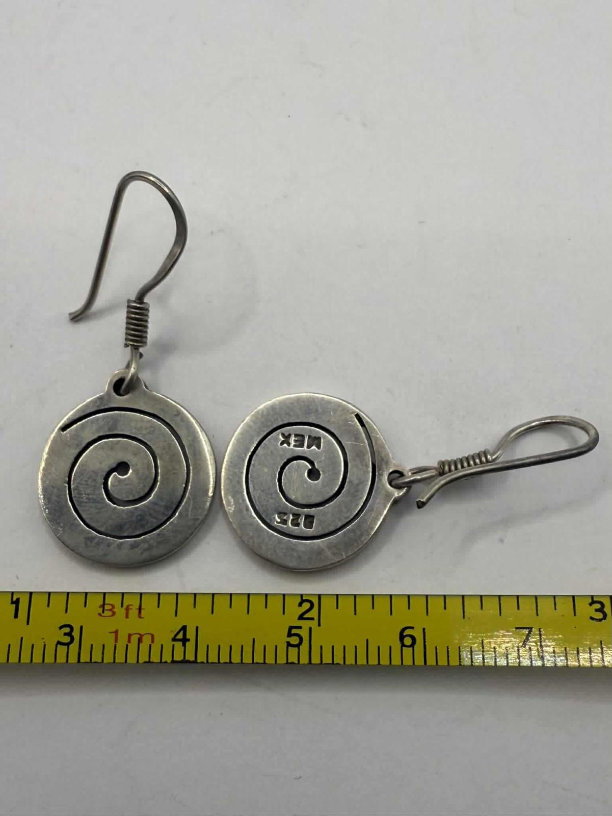 Quality 925 Sterling Silver Mexican Dangle Earrings • 8.51 Grams