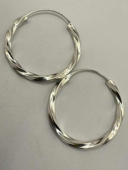 Quality 925 Sterling Silver Creole Hoop Earrings • 5.15 Grams
