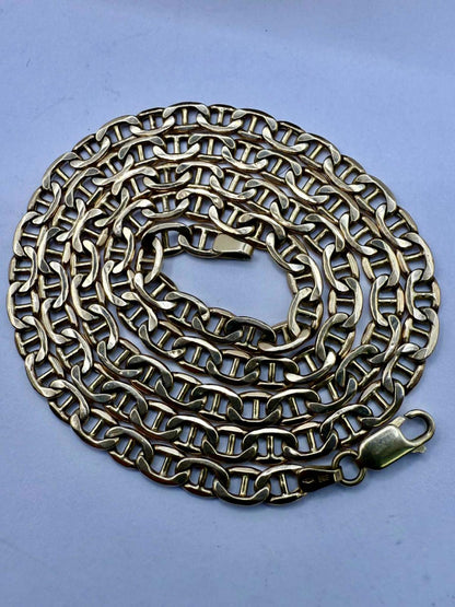 Vintage 9ct Yellow Gold Mariner Link Chain - 10.00 Grams - 23"