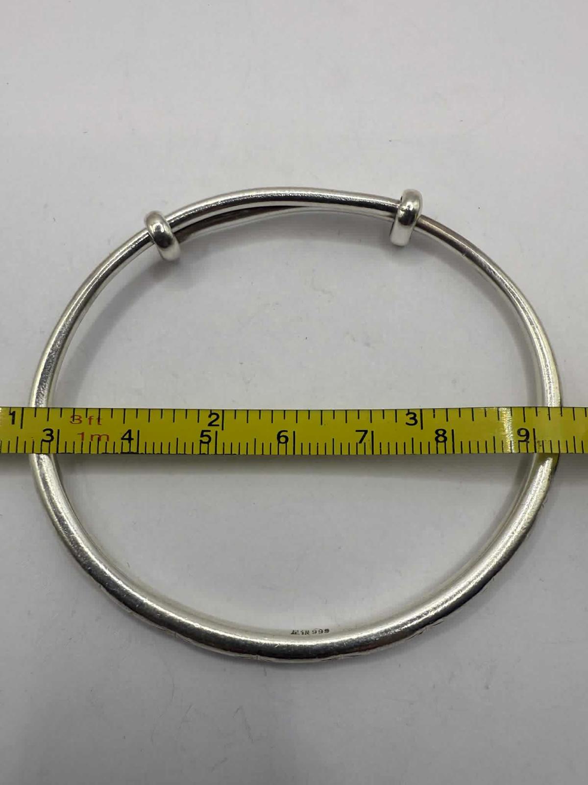 Quality 999 Silver Chinese Adjustable Bangle • 21.14 Grams