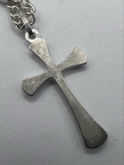 Quality 925 Sterling Silver Cross & Chain Set - 9.69 Grams - 24 Inch