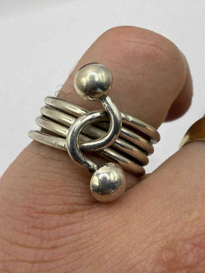 Quality 925 Sterling Silver Cross Over Ring • Size - O½ • 7.50 Grams