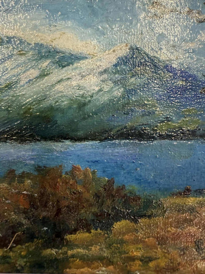 Charming Oil Painting Of Scottish Loch In Gold Frame - 1942 - Signed