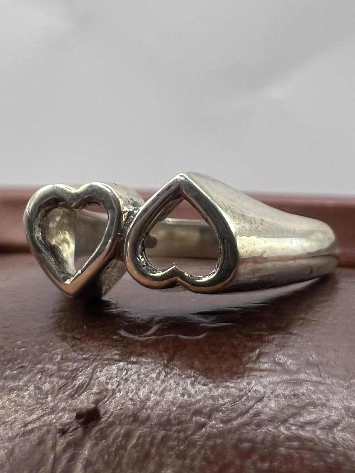 Quality 925 Sterling Silver Heart Ring • 2.38 Grams • Size - N