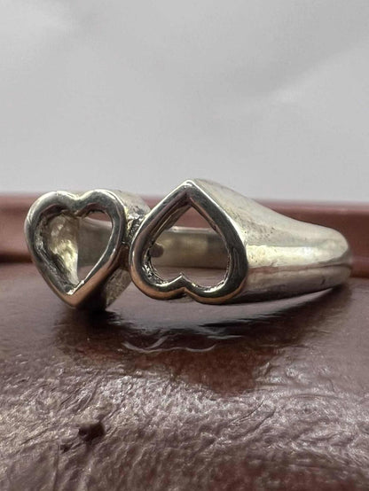 Quality 925 Sterling Silver Heart Ring • 2.38 Grams • Size - N