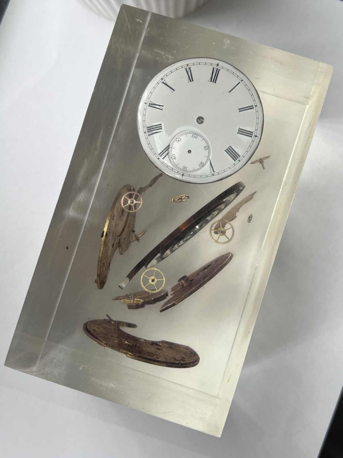 Unique Pocket Watch Mechanism in Resin Display
