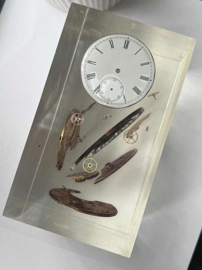 Unique Pocket Watch Mechanism in Resin Display