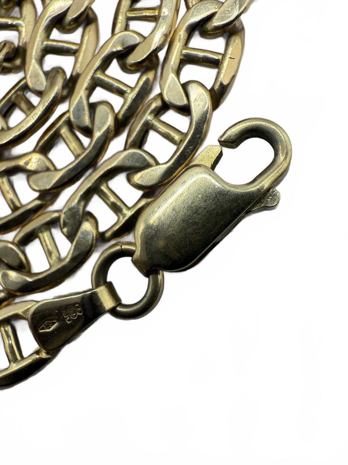 Vintage 9ct Yellow Gold Mariner Link Chain - 10.00 Grams - 23"