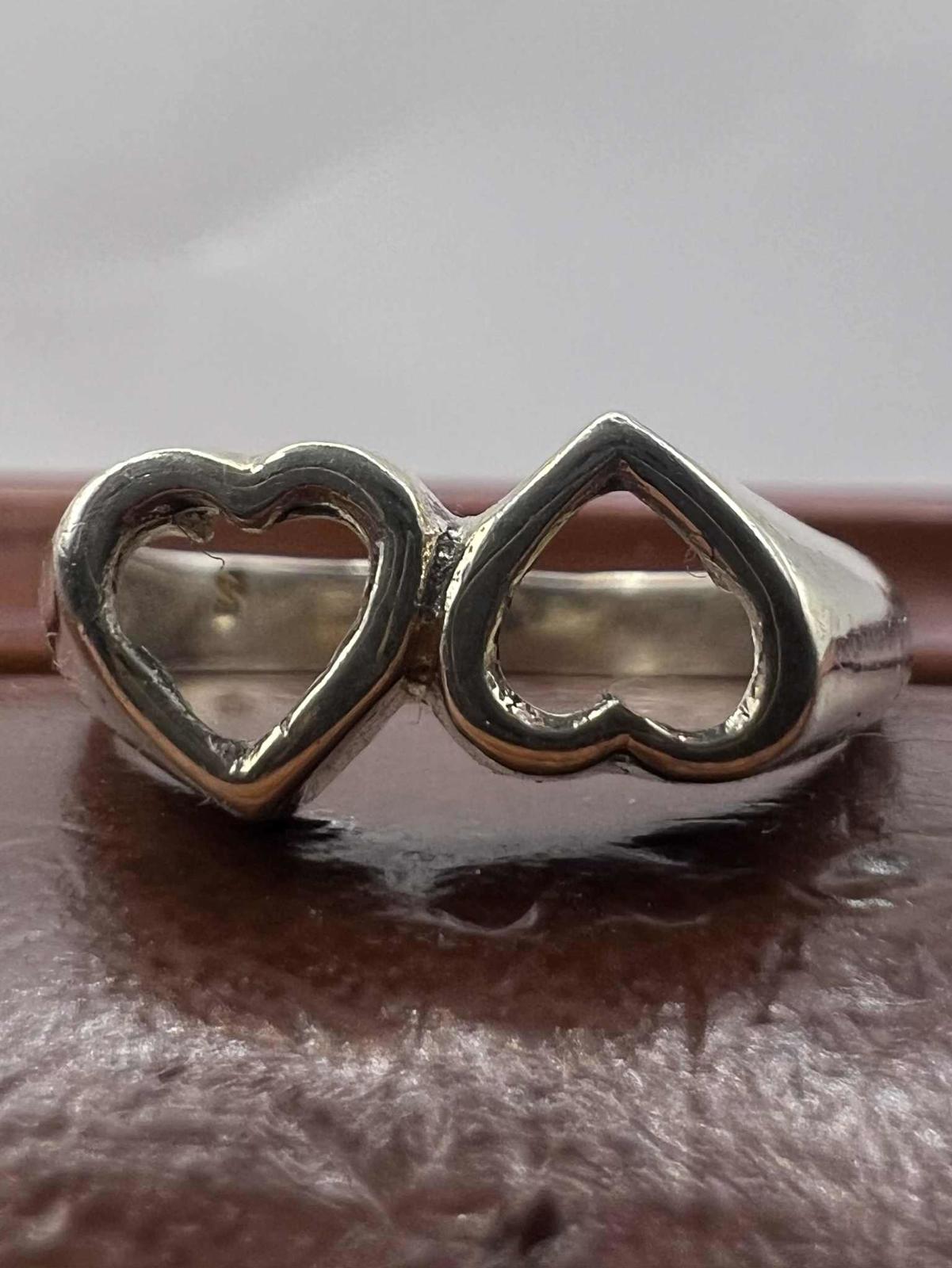 Quality 925 Sterling Silver Heart Ring • 2.38 Grams • Size - N