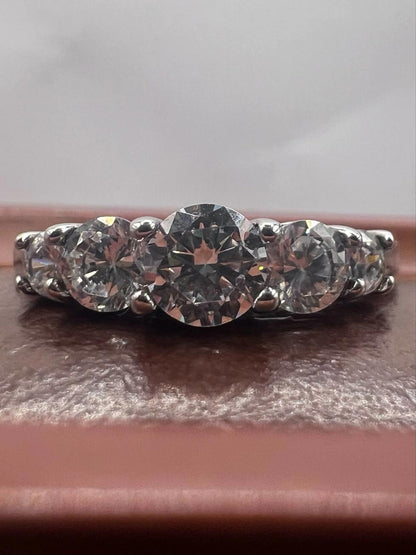 Quality 925 Sterling Silver 5 Stone Set Ring • 3.12 Grams • Size - R
