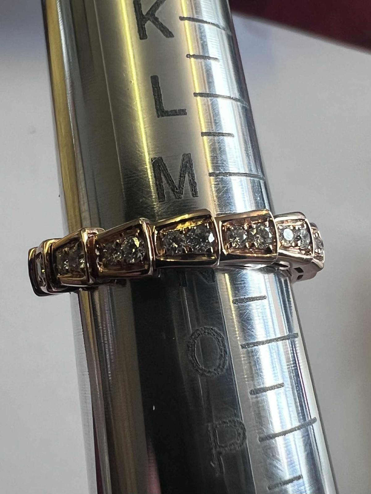 Bvlgari 18k Rose Gold Serpenti Diamond Set Ring - 0.60ct - N/54