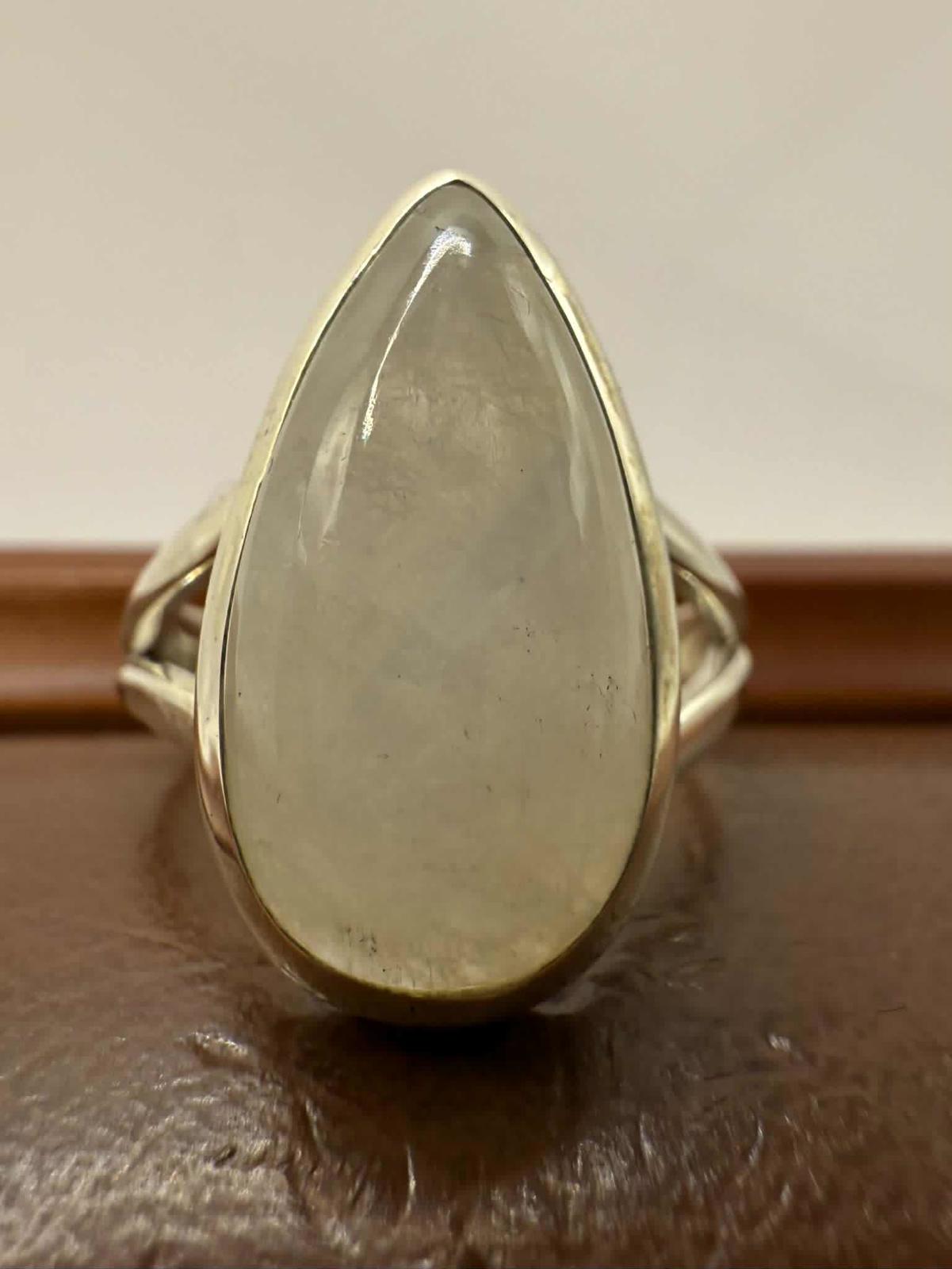 Quality 925 Sterling Silver Crystal Set Ring • Size - M½ • 5.29 Grams