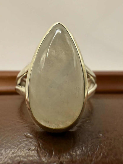 Quality 925 Sterling Silver Crystal Set Ring • Size - M½ • 5.29 Grams