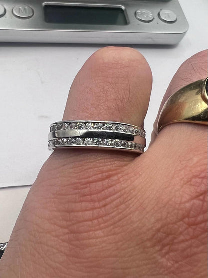 Quality 925 Stone Set Eternity Ring • Size - S • 5.88 Grams