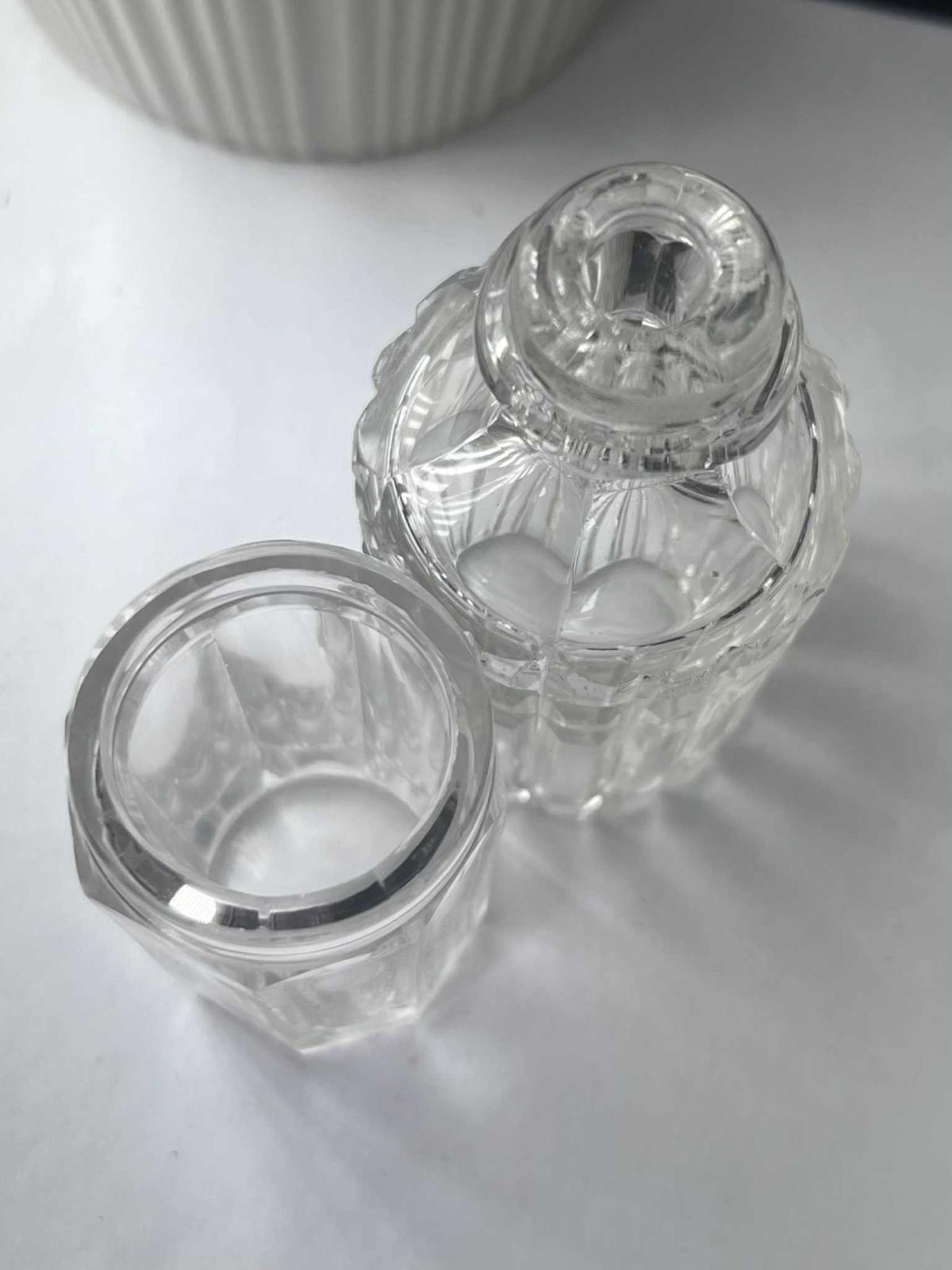 Antique Silver Top Crystal Salt and Pepper Shakers