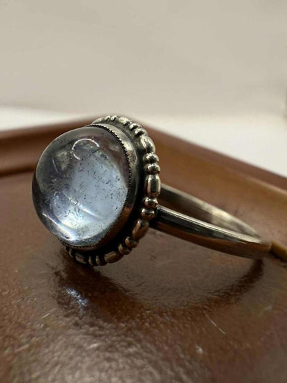 Quality 925 Sterling Silver Blue Stone Ring • Size - K½ • 2.02 Grams