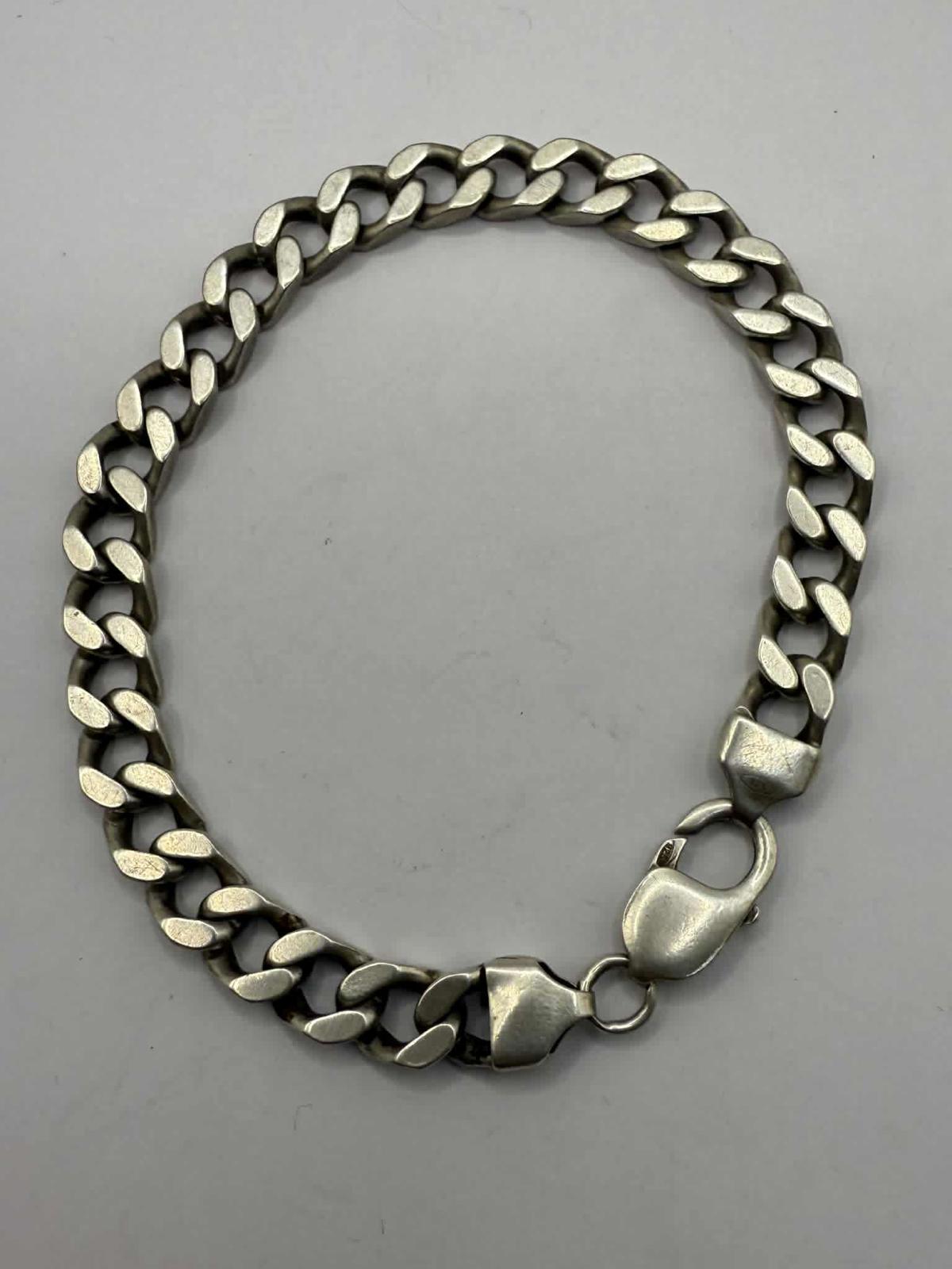 Quality 925 Sterling Silver Curb Bracelet • 9 Inch • 33.79 Grams