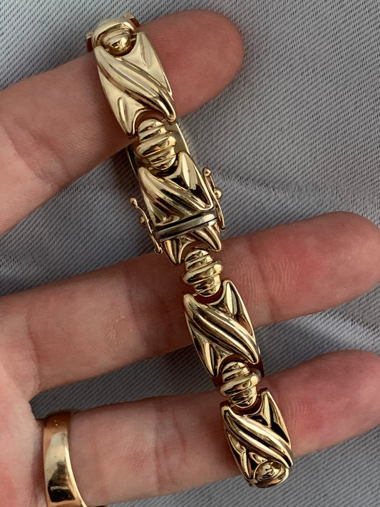 Vintage 9ct Fancy Link Bracelet - 8”