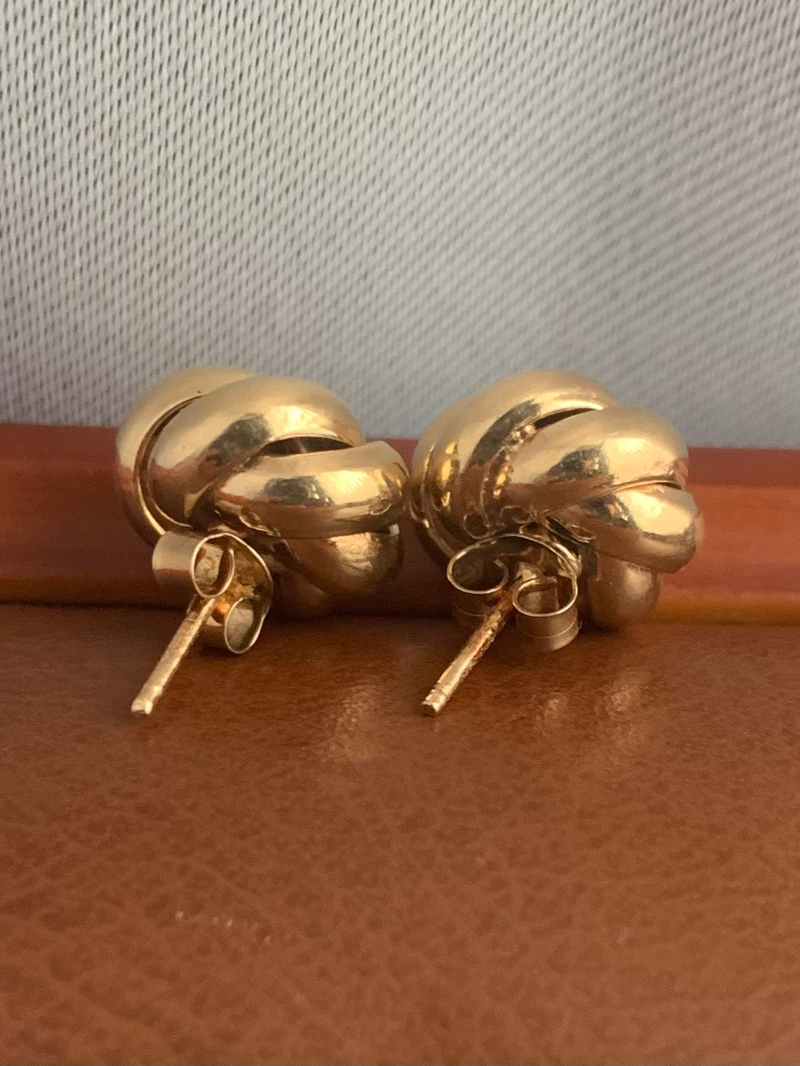 Vintage 9ct Yellow Gold Swirl Knot Earrings - 3.40 Grams