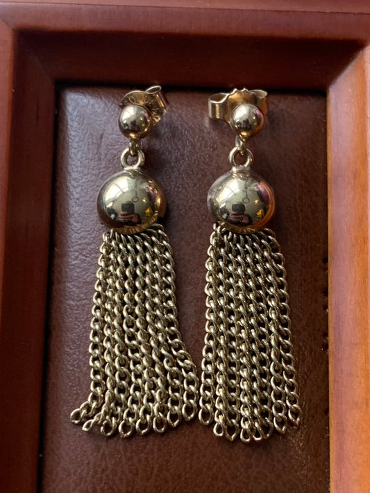 Vintage 9ct Tassle Earrings - 3.80 Grams