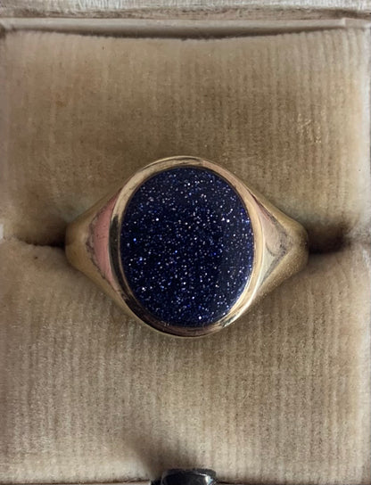 Vintage 9ct Gold Stone Signet Ring - P