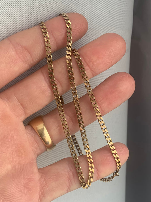 Vintage 9ct Yellow gold Curb Chain - 18 Inch - 7.50 Grams