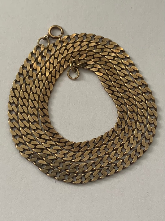 Vintage 9ct Yellow gold Curb Chain - 18 Inch - 7.50 Grams