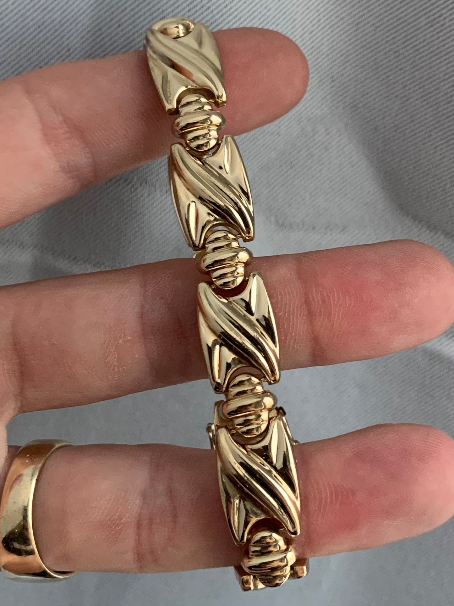 Vintage 9ct Fancy Link Bracelet - 8”