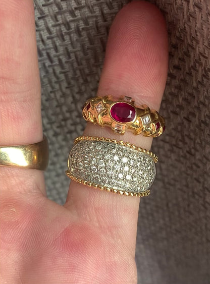 Quality 18ct 0.84ct Ruby & Diamond Ring - K½