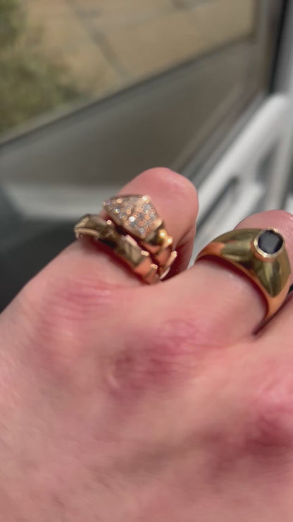 Bvlgari 18k Rose Gold Diamond Set Serpenti Viper Ring - M/6