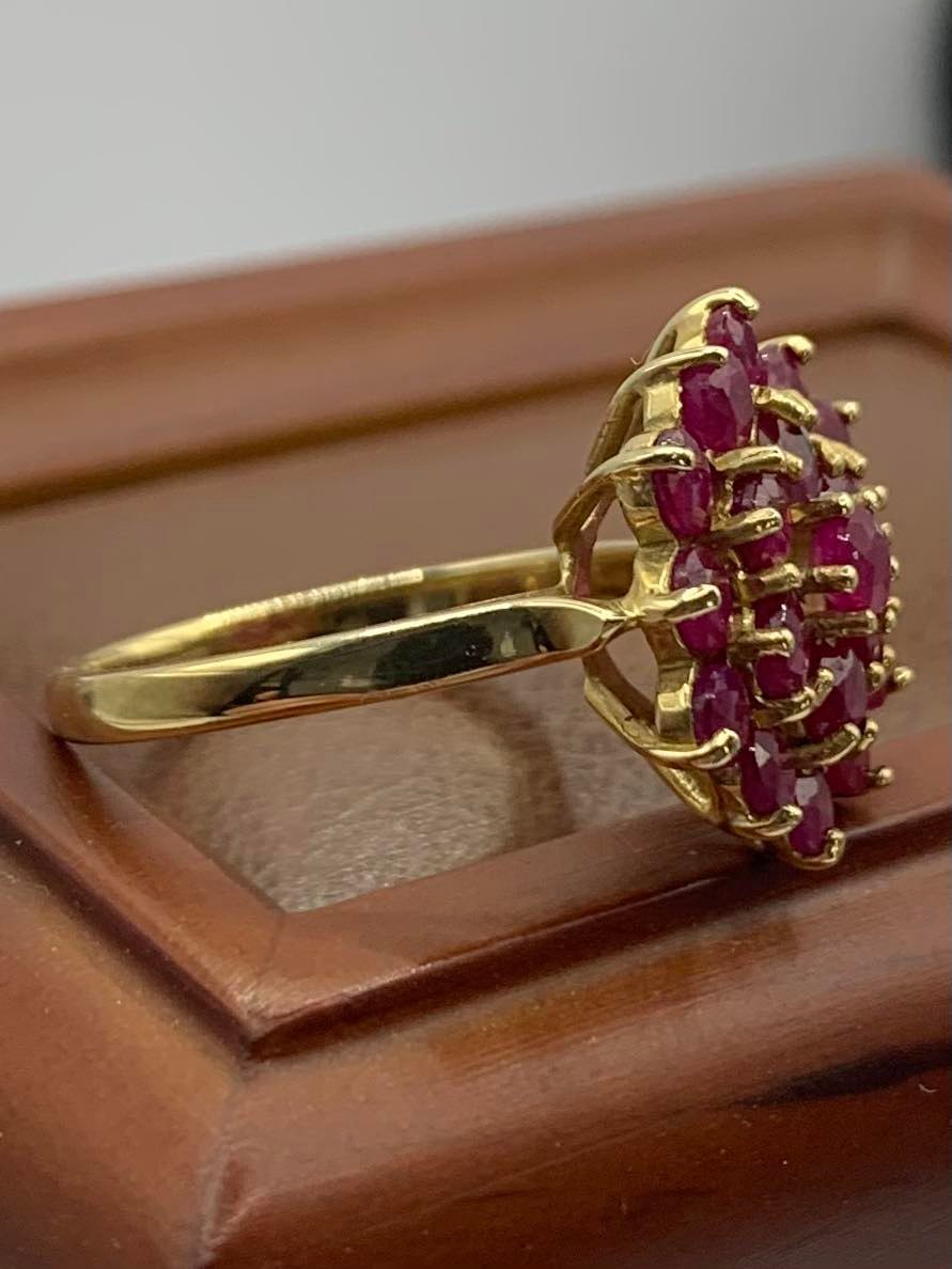 9ct Ruby Cluster Ring - M½