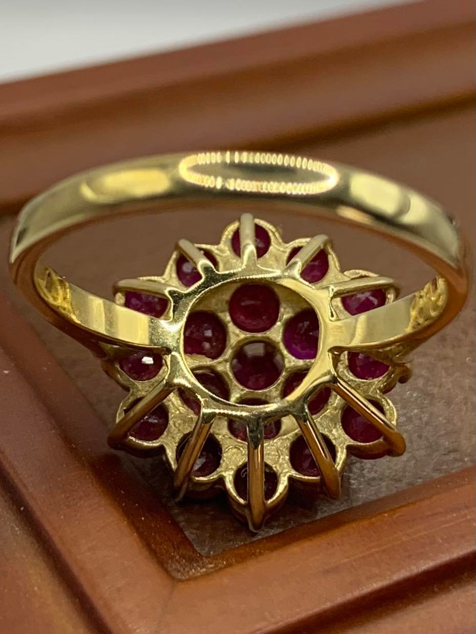 9ct Ruby Cluster Ring - M½