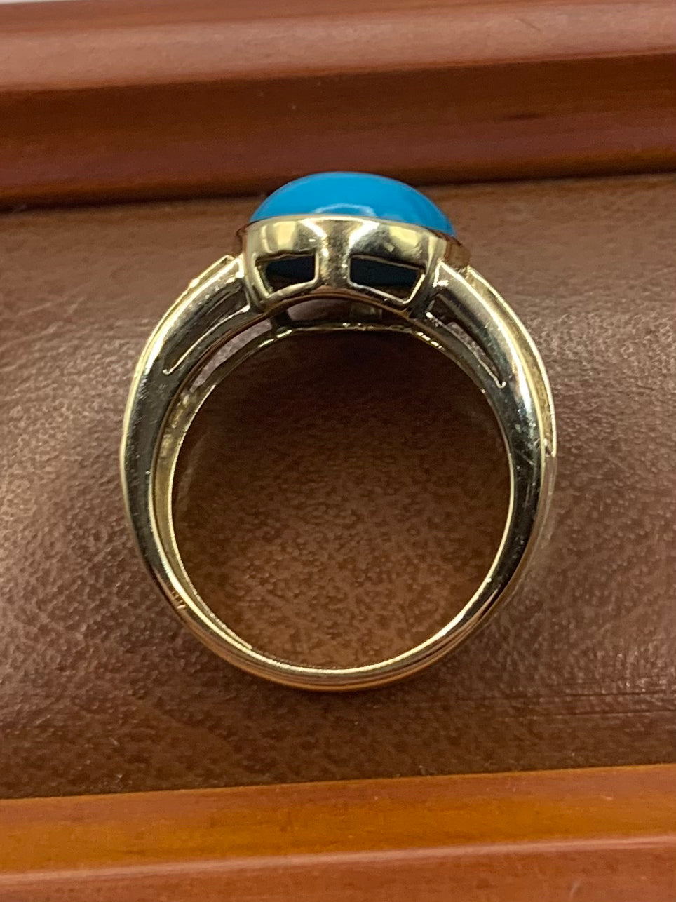 9ct Turquoise & Diamond Ring - J½