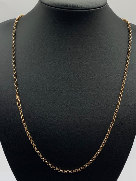 Vintage 9ct 28” Rose Gold Belcher Chain