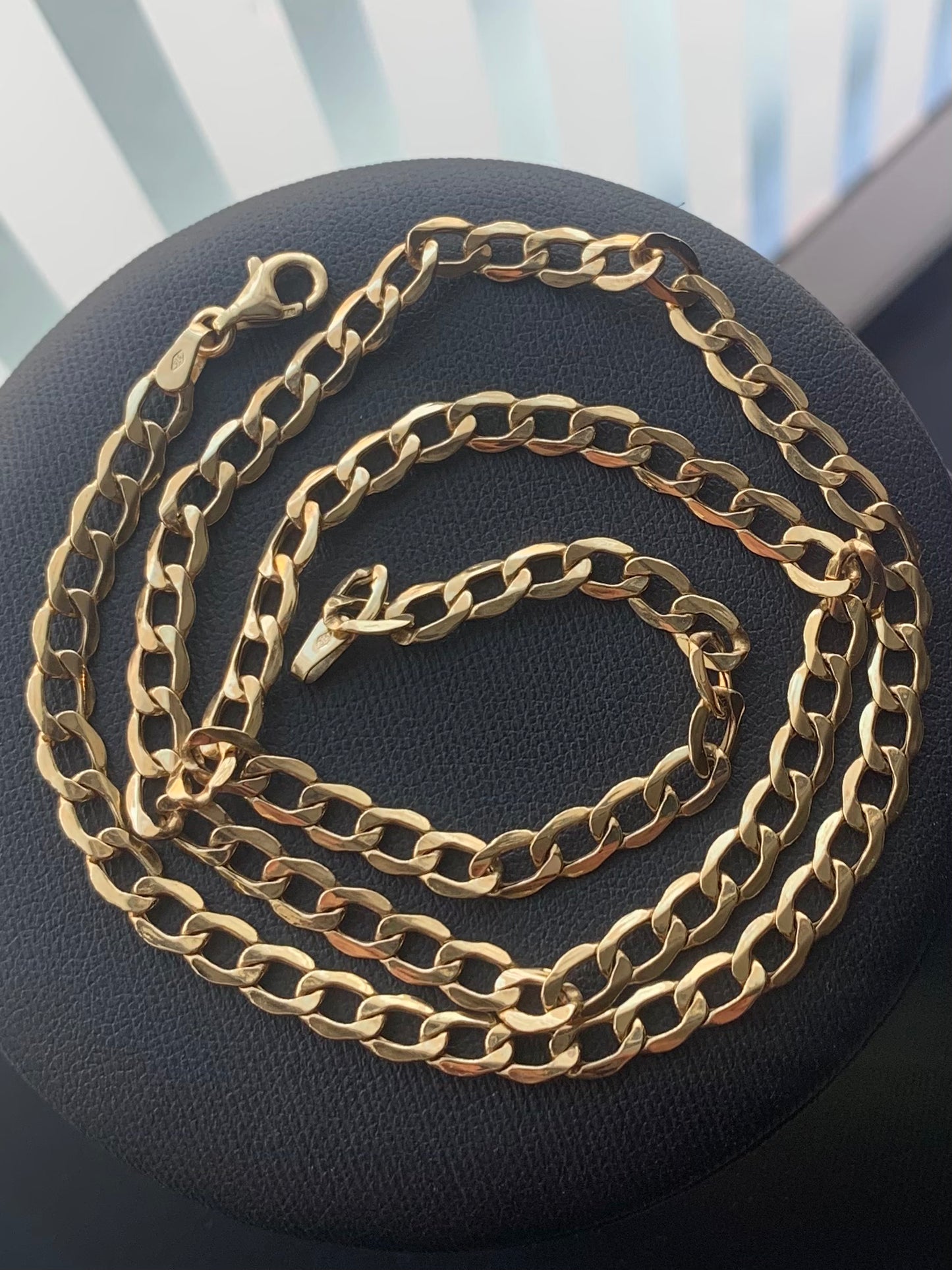 9ct Italian Flat Curb Chain - 18”