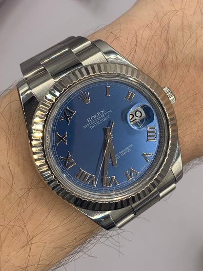 Rolex Datejust 41mm Azzurro Blue Dial With Box & Papers