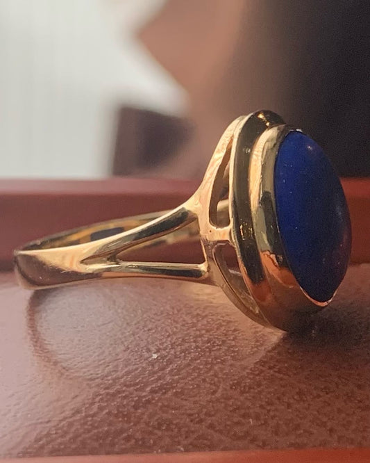 18ct Lapis Lazuli Italian Ring - O